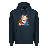 Navy Baseball Frappe Coffee Premium Hoodie - FaDigitalArtStudio