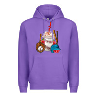 Purple Baseball Frappe Coffee Premium Hoodie - FaDigitalArtStudio