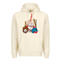 Sandshell Baseball Frappe Coffee Premium Hoodie - FaDigitalArtStudio