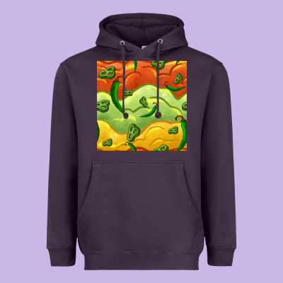 Mexican Sauce And Jalapeno Seamless Pattern Heavyweight Hoodie Designed By Bundleandbundleshop