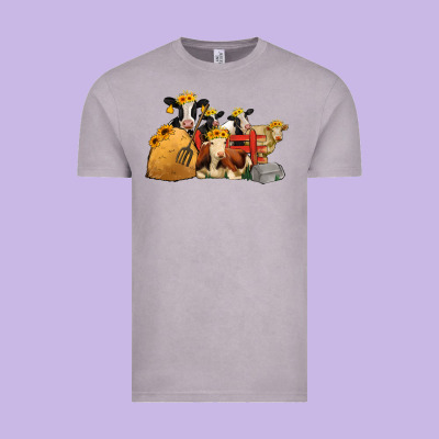 Farm Animals With Sunflower Headbands Vintage Tee Designed By Jasminsmagicworld