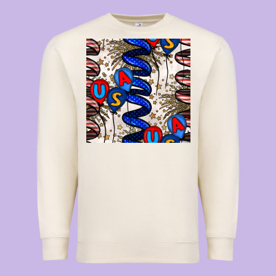 Usa Balloons Seamless Pattern Premium Sweatshirt Designed By Bundleandbundleshop