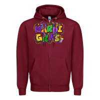 Burgundy mardi gras Zipper Hoodie - FaDigitalArtStudio