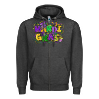 Charcoal Heather mardi gras Zipper Hoodie - FaDigitalArtStudio