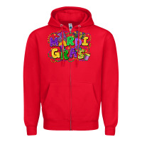 Red mardi gras Zipper Hoodie - FaDigitalArtStudio