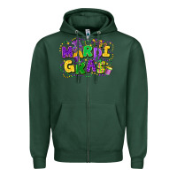 Sports Green mardi gras Zipper Hoodie - FaDigitalArtStudio