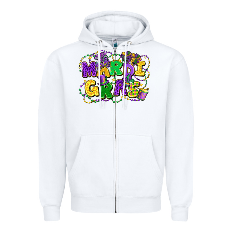 Mardi Gras Zipper Hoodie by FaDigitalArtStudio | Teevron