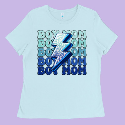 Boy Mom Ladies Tee Designed By Maliassmallbusiness