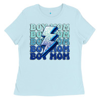Baby Blue boy mom Ladies Tee - MaliasSmallBusiness