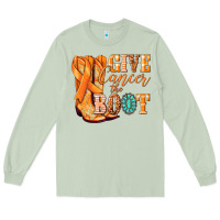 Matcha Give Cancer the boot Kidney Cancer orange ribbon Long Sleeve Tee - NancyCooperArtShop