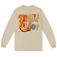 Mushroom Give Cancer the boot Kidney Cancer orange ribbon Long Sleeve Tee - NancyCooperArtShop