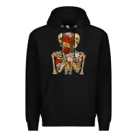 Black flower skeleton Premium Hoodie - RanaPortraitStore