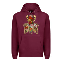 Burgundy flower skeleton Premium Hoodie - RanaPortraitStore