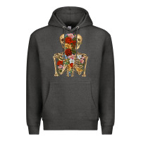 Charcoal Heather flower skeleton Premium Hoodie - RanaPortraitStore