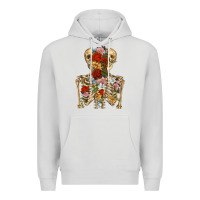 Dove Grey flower skeleton Premium Hoodie - RanaPortraitStore