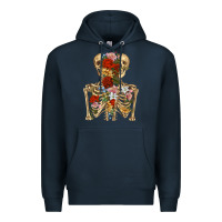 Navy flower skeleton Premium Hoodie - RanaPortraitStore