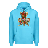 Ocean Blue flower skeleton Premium Hoodie - RanaPortraitStore