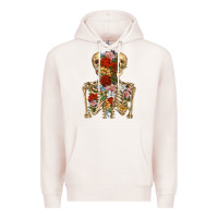 Pale Pink flower skeleton Premium Hoodie - RanaPortraitStore