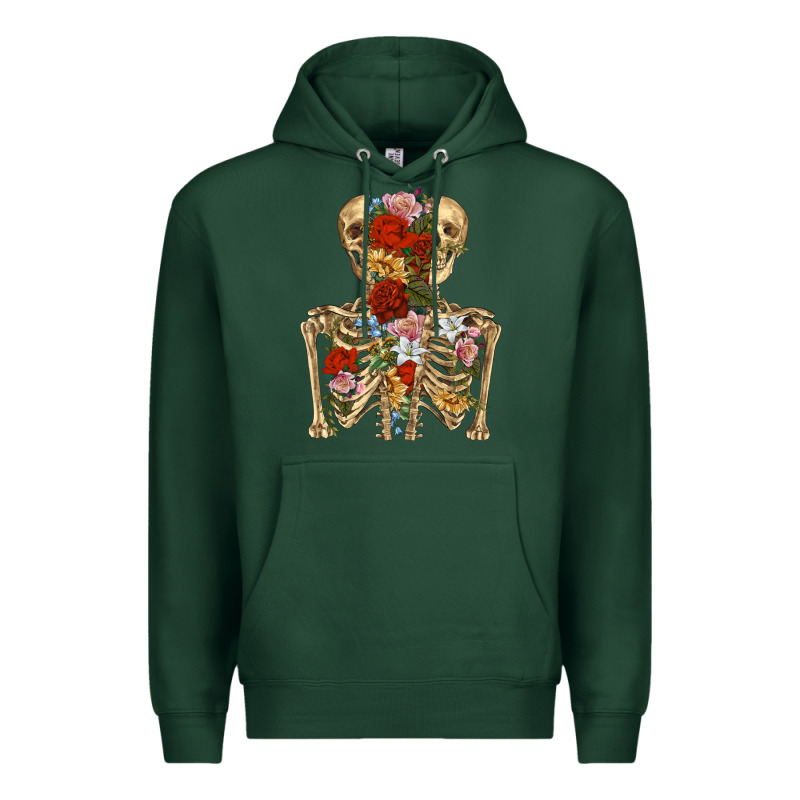 Flower Skeleton Premium Hoodie by RanaPortraitStore | Teevron
