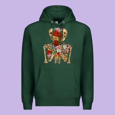 Flower Skeleton Premium Hoodie Designed By Ranaportraitstore