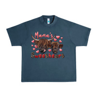 Midnight Navy mama's sweetheart highland cow and calf Urban Heavy Tee - RanaPortraitStore