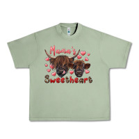 Oil Green mama's sweetheart highland cow and calf Urban Heavy Tee - RanaPortraitStore