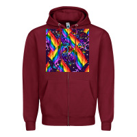 Burgundy lgbt flag seamless pattern Zipper Hoodie - FaDigitalArtStudio