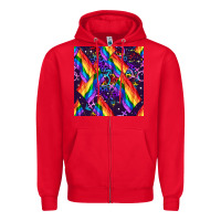 Red lgbt flag seamless pattern Zipper Hoodie - FaDigitalArtStudio