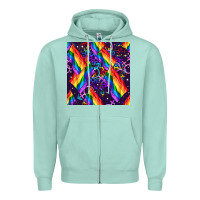 Seafoam lgbt flag seamless pattern Zipper Hoodie - FaDigitalArtStudio
