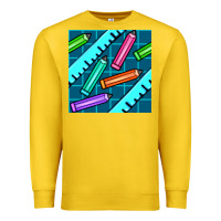 Lemon school pencil seamless pattern Premium Sweatshirt - BundleAndBundleShop