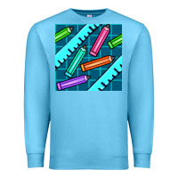 Ocean Blue school pencil seamless pattern Premium Sweatshirt - BundleAndBundleShop