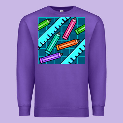 School Pencil Seamless Pattern Premium Sweatshirt Designed By Bundleandbundleshop