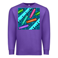 Purple school pencil seamless pattern Premium Sweatshirt - BundleAndBundleShop