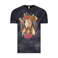 Cloud Black flower cow Vintage Tee - Jasminsmagicworld