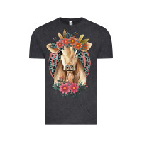 Vintage Black flower cow Vintage Tee - Jasminsmagicworld