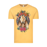 Vintage Mustard flower cow Vintage Tee - Jasminsmagicworld
