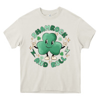 Cream shamrock and roll Heavy Core Tee - MaliasSmallBusiness