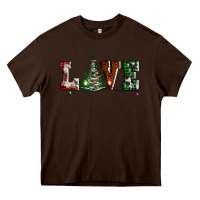 Chocolate Brown love christmas tree Heavy Core Tee - AdoDesignShop