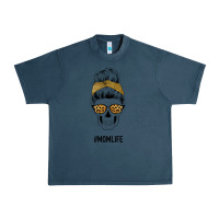 Midnight Navy Yellow Glitter, Leopard Pattern Mom Skull Urban Heavy Tee - Bettercallsaul