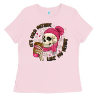 Bubblegum Pink its cold outside like my heart Ladies Tee - MaliasSmallBusiness
