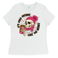 White its cold outside like my heart Ladies Tee - MaliasSmallBusiness
