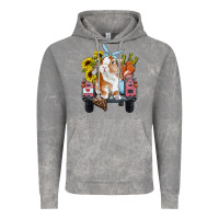 Cloud Rock Easter truck with bunny sunflowers and eggs Vintage Hoodie - RanaPortraitStore
