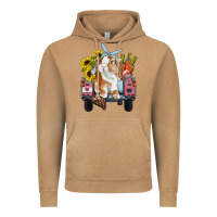 Vintage Camel Easter truck with bunny sunflowers and eggs Vintage Hoodie - RanaPortraitStore
