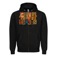 Black Give Thanks Thanksgiving Zipper Hoodie - FaDigitalArtStudio