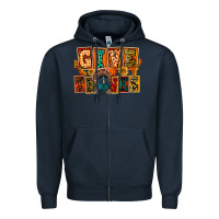 Navy Give Thanks Thanksgiving Zipper Hoodie - FaDigitalArtStudio