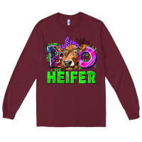 Burgundy Boo Heifer Cow Long Sleeve Tee - texasbilliewilder