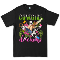Black western rodeo cowgirl dreams Premium Tee - NancyCooperArtShop