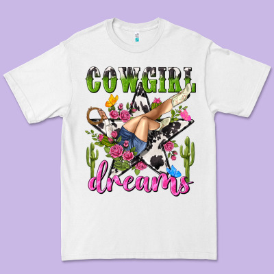 Western Rodeo Cowgirl Dreams Premium Tee Designed By Nancycooperartshop