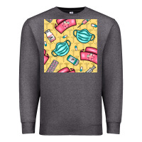 Charcoal Heather nurse medicine seamless pattern Premium Sweatshirt - BundleAndBundleShop