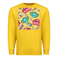 Lemon nurse medicine seamless pattern Premium Sweatshirt - BundleAndBundleShop